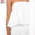 Import White Strapless Ruffle Top Shirred Elasticised Neckline Crop Length Top Tired Ruffle Mini Skirt from China