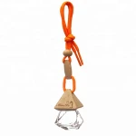 Wholesa Clear Diamond Shape bottle Triangle Wooden Cap Glass Refill Car Perfume Diffuse Hanging Bottle