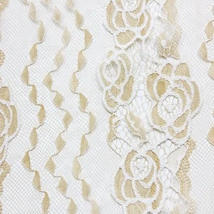 Wholesale 150cm New design cotton nylon golden blend yarn fujian lace fabric flower making machine