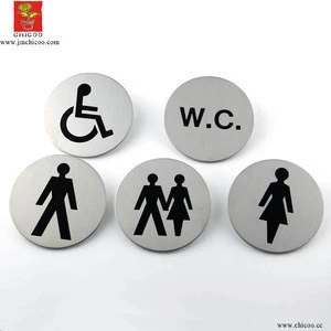 Wholesale 3 Inch Dia Stainless Steel Self Adhesive male WC Door Sign Plate