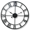 Wholesale 60cm 24&quot; Round Metal Skeleton Roman Numerals Minimalism Industrial Home Decor Decoration Modern Wall Clocks for sale