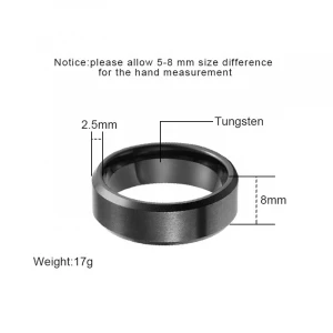 wholesale 8mm fashion mens wedding jewelry black tungsten carbide jewelry rings