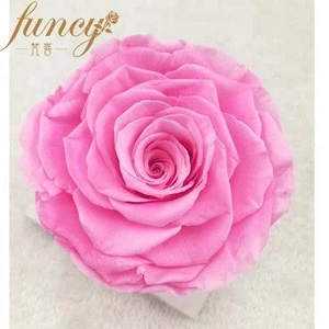 Wholesale Beautiful Handmade Flower Box 7-8 cm Preserved Rose Ring Box Purple Flower Lights Blue Garden Design