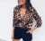 wholesale casual sexy leopard print blouse V neck long sleeve button top shirt women