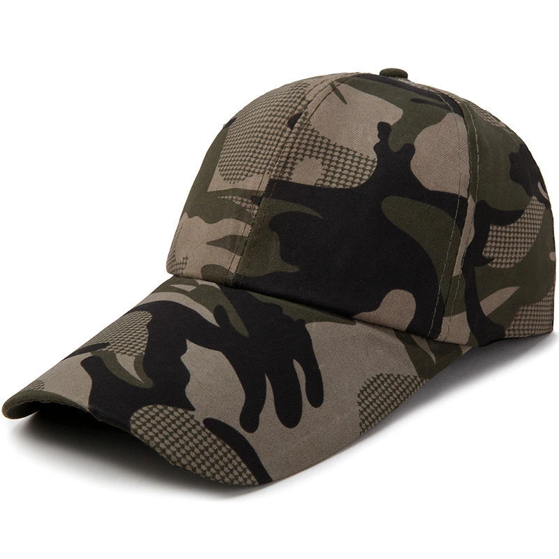 Wholesale Cheap Accept Custom Logo Men 6 Panel Cotton Camouflage Military Camo Baseball Sports Cap