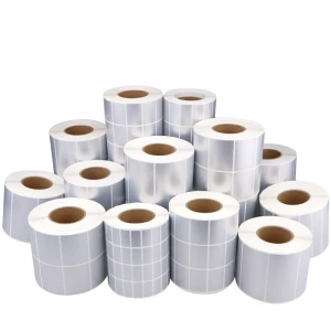 Wholesale Custom Blank Barcode Self Adhesive Thermal Transfer Sticker Roll Use With Ribbon