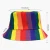 Import Wholesale Custom Printing Bucket Hat Pafu Birthday Fancy Dress Party Folding Sun Cap Fisherman Hat For Women Rainbow Panama Hat from China