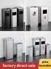 Wholesale Customized Vertical Stainless Steel Garbage Can Mall Hotel Metal Trash Can With Ashtray