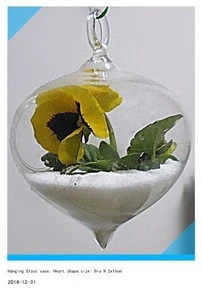 wholesale Dia.9.2x15cm New Design with high quality hanging fancy glass vases