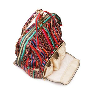 Wholesale Die Tye Sunflower Leopard Diaper Bag Multi-Function Waterproof Travel Backpack Nappy Bags for Baby Care DOM-1061276