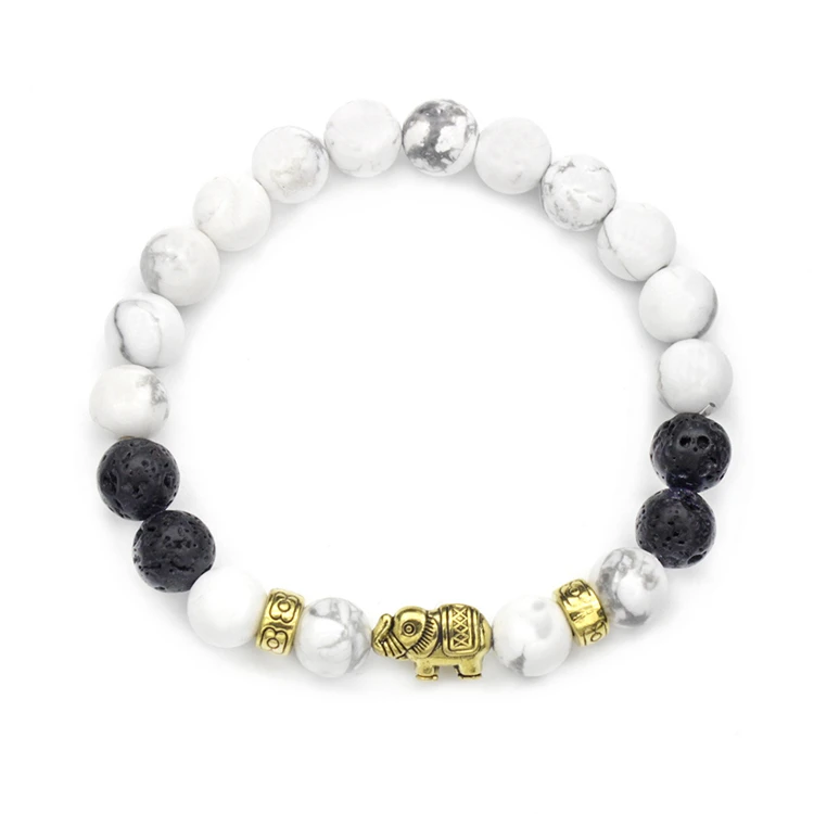 wholesale fashion men tiger eye elephant hair bracelet jade enamel lava stone cuff bracelet for christmas halloween gift