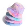 Wholesale fashion new design cute girls colorful tie dye printing rainbow bucket hat