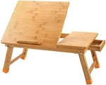 Wholesale Foldable and Adjustable Portable Laptop Desk Breakfast Bed Table Serving Tray with Drawer