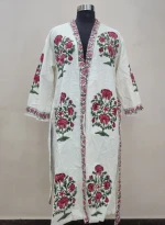 Wholesale Hand Block Printed Cotton Waffle Cotton Kimono Waffle Spa Bath Robe High Water Absorbency 100% Soft Premium Quality