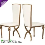 Wholesale high back golden banquet wedding stainless steel stool bar chair for event