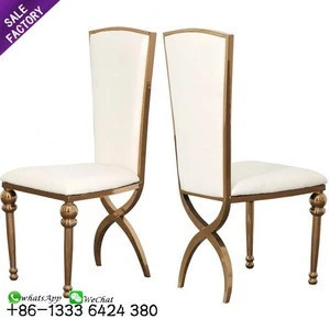 Wholesale high back golden banquet wedding stainless steel stool bar chair for event