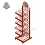 Wholesale Iron Wire Basket beverage Display Stand Metal Shelf Potato Chip Snack Display Racks