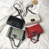 Wholesale luxury lady chain leather square clutch vegan bags women small jelly hand bags