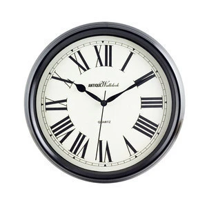 Wholesale Metal antique wall clock with roman numerals and metal clock hands