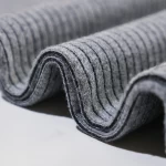 Wholesale plain dyed melange grey color custom recycled rayon polyester nylon rib knit fabric