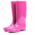 Import Wholesale promotion custom women rubber rain boots with handle womans high tube rainboots from China