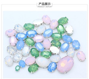 wholesale shining opal color hair claw clip rhinestone