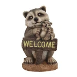 Wholesale solar metal animal figurines outdoor light decoration dog statues Garden