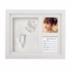 Wholesale Solid Wood Newborn Baby Handprint Photo frame Baby footprint Clay Photo Frame for Kids