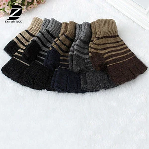 winter fashion half fingers knitted gloves cute thick cute thick mittens