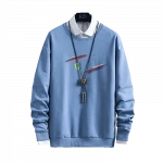 Winter round neck pullover men's cotton casual shirt