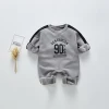 Winter Sports And Leisure Style Baby Boys&#39; Letter Printed Rompers Clothes Jumpsuit