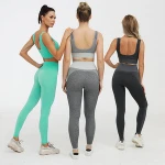 Women Pants sport gym Women  Print Tight Two Piece workout youga Sets Athletic Clothing