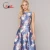Import Womens &amp; Girls Multipurpose Pleated Box Dress Floral Print Sleeveless High-low Cocktail Midi Dress from China