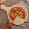 Wooden Pizza Pan with Hand Round Pizza Baking Tray Cutting Board Platter Pizza Cake Bakeware Tools