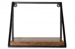 Wooden Wall Mounted Storage Iron Shelf (Acacia Wood, Natural)