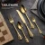 Import WORTHBUY 18/8 gold plated luxurious flatware set reusable restaurant silverware set golden stainless steel cutlery set from China