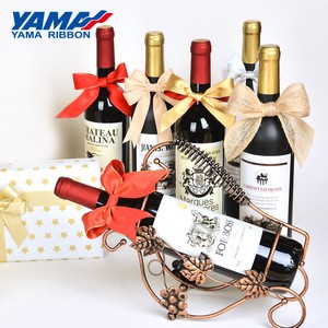 Yama factory customized wholesale self adhesive pre-made/tied red satin gift bows ribbons