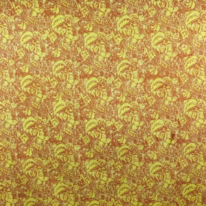 Yellow Malaysian hand block print batik Cotton fabric