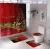 Import Yiwu Microstar Wholesale Christmas Santa Claus Four Piece Fancy Bath Curtain Set Waterproof Bath Room Shower Curtain from China