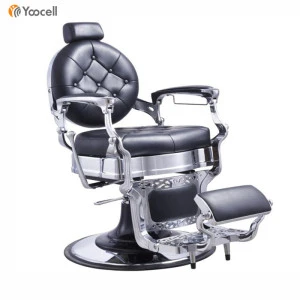 Yoocell Luxury Stainless Steel Heavy-Duty Barber Chair for salon reclining barber chair