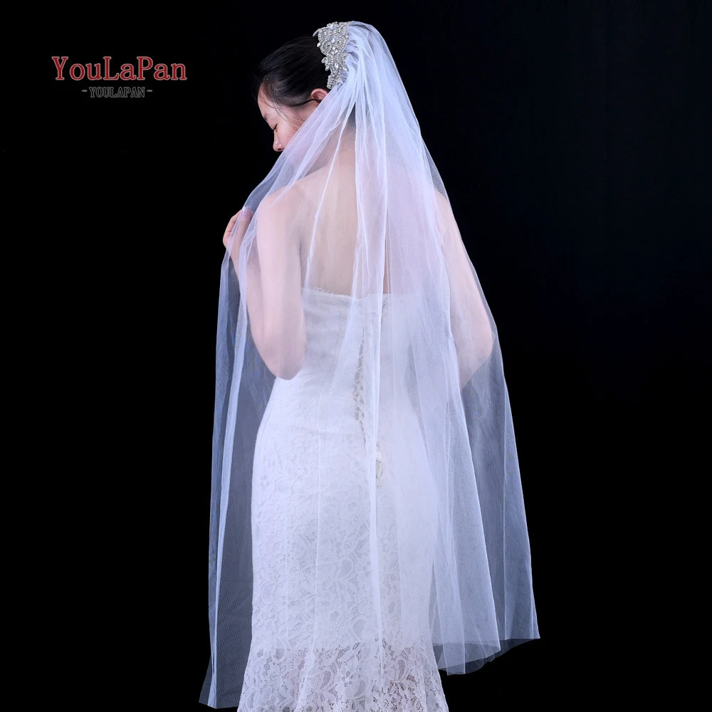 YouLaPan VS26 Fashionable Charming Rhinestone Wedding Veil with Hair Comb for Bride crystal veil wedding