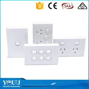 YOUU 2017 New 1 Gang Australian Standard Power Point Electrical Wall Switch And Socket With Saa Certification