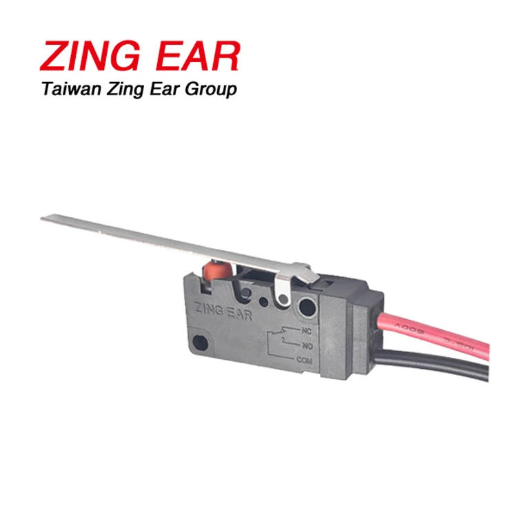 Zingear Switch G5W11 10A UL1015 Wires SPST NC Standard Lever Waterproof Rubber Micro Switch