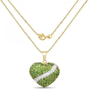 Chrome Diopside Customized Necklace | 18K Gold Plated Necklace Manufacturing | Jewelries Wholesale Ladies Fancy Necklace
