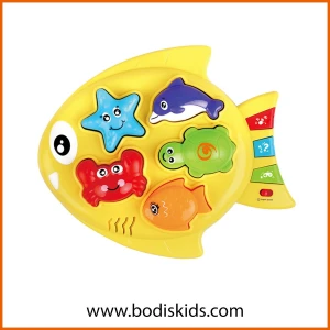 Fish Shape Baby Educational Musical Learning Toys with English and Spanish