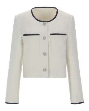 Ladies’ woollen/tweed blazer jacket(T84218)