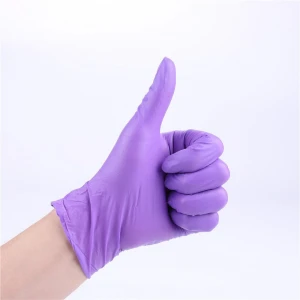 Top Quality Disposable Powder Free purple nitrile gloves for Households
