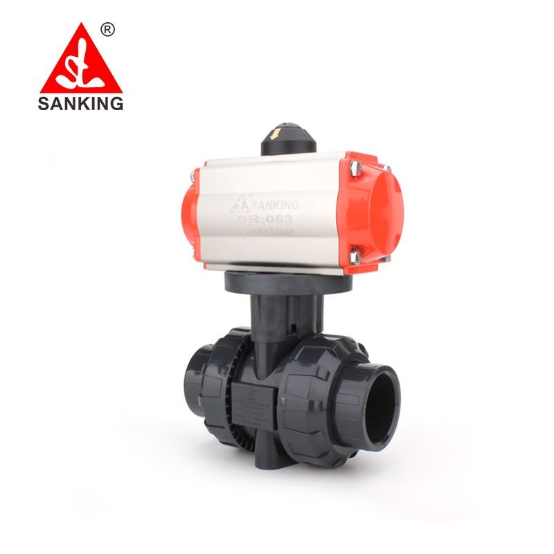 Buy Upvc Cpvc Pph Pvdf Pneumatic Actuated True Union Ball Valves Pvc Valve From