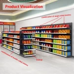 CE approved adjustable 5-Tier metallic retail product display shelves and racks for drug stores convenience stores