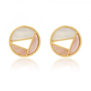 Wholesale Fashion Jewelry ~ Disc Cut 3 colors shell stud earrings